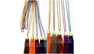 50 pieces free shipping include of beads crystal necklace tassels caps long strand